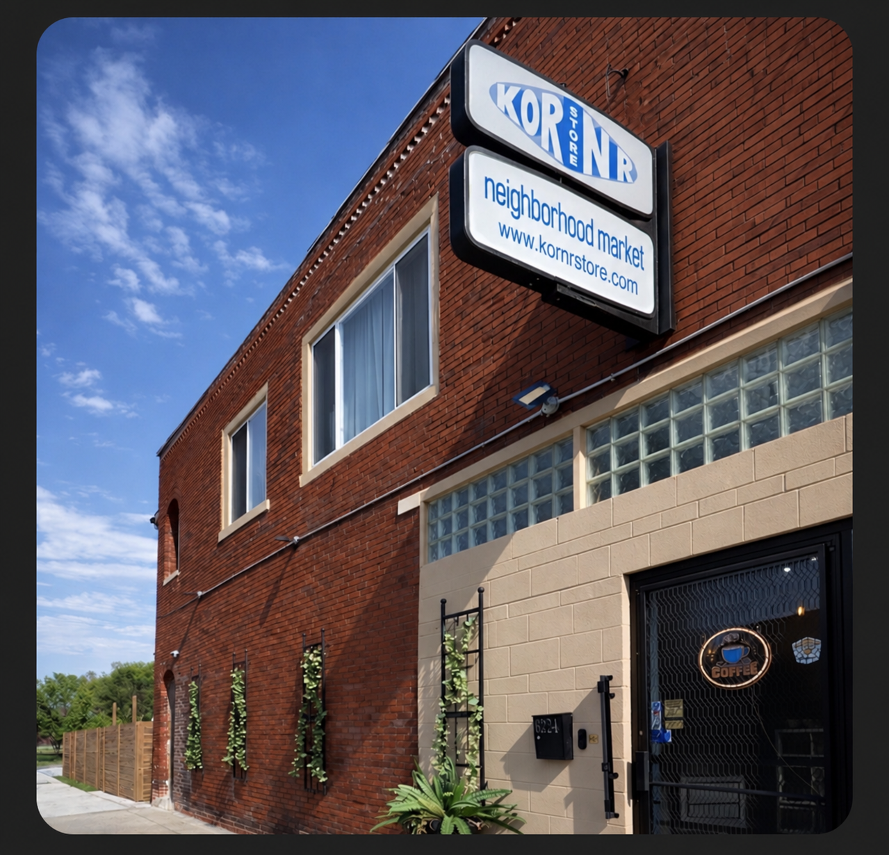 Exterior of Kornr Store, a mixed-use project developed through P8 Real Estate Solutions in Northwest Goldberg
