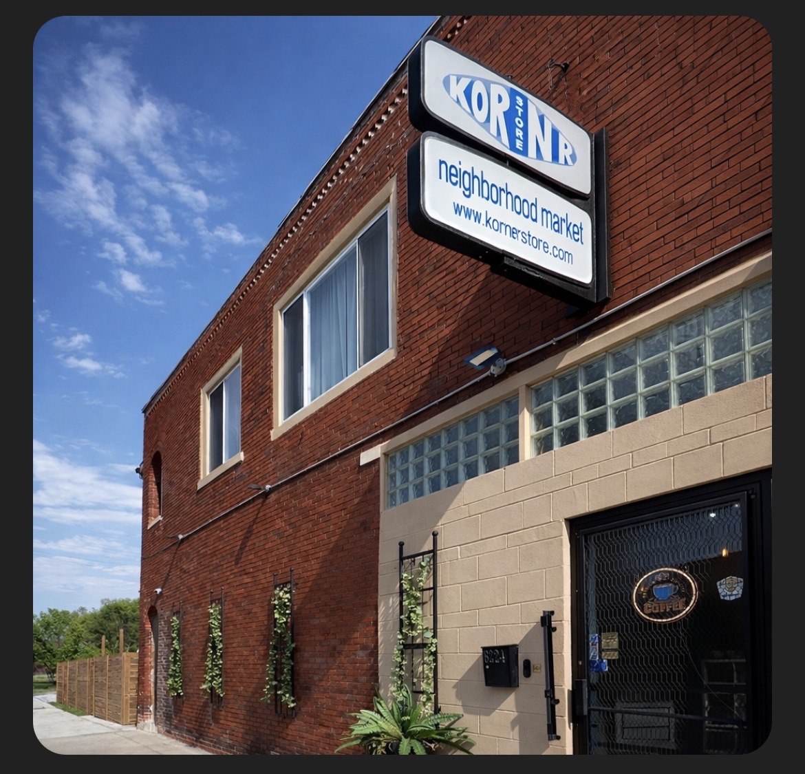 Actual exterior of Kornr Store, a mixed-use property developed by Brinda Devine in Northwest Goldberg